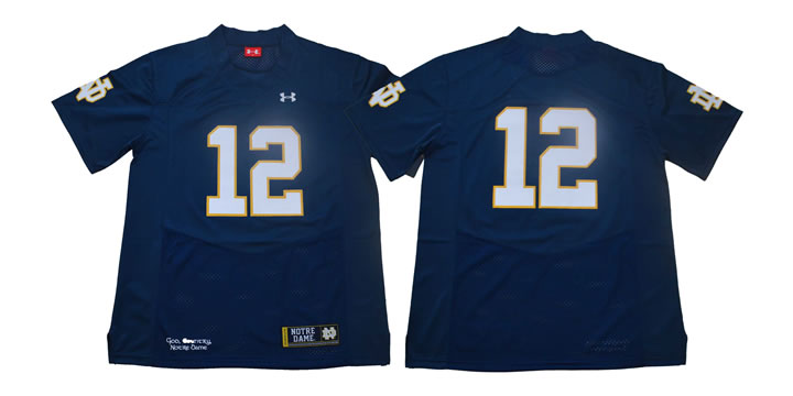 Notre Dame 12 Blue Under Armour College Football Jersey,We sell and wholesale Notre Dame 12 Blue Under Armour College Football Jersey on line form chian!